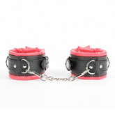 Obsidian & Scarlet Leather Handcuffs