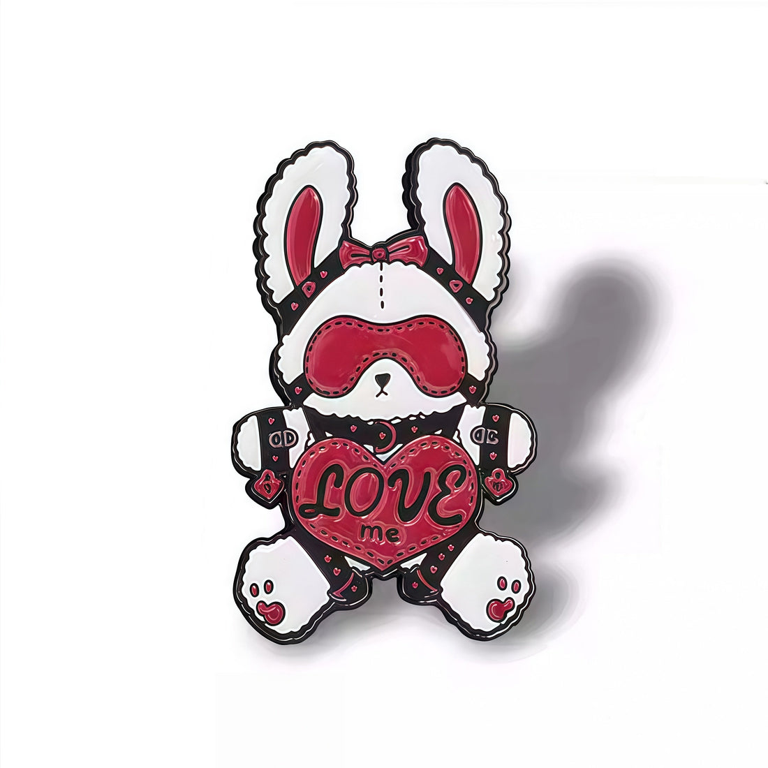 “Love Me Bunny Obedient Heart pin – Serpex playful kink accessory for couples