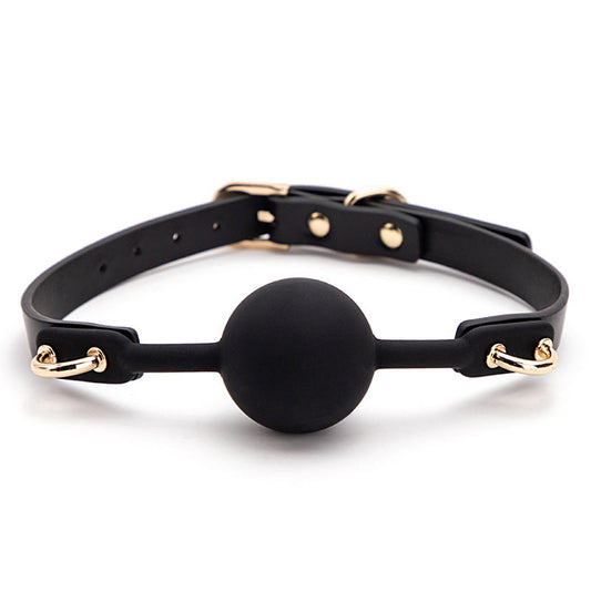 Obsidian silence silicone ball gag – Serpex beginner-friendly bondage accessory