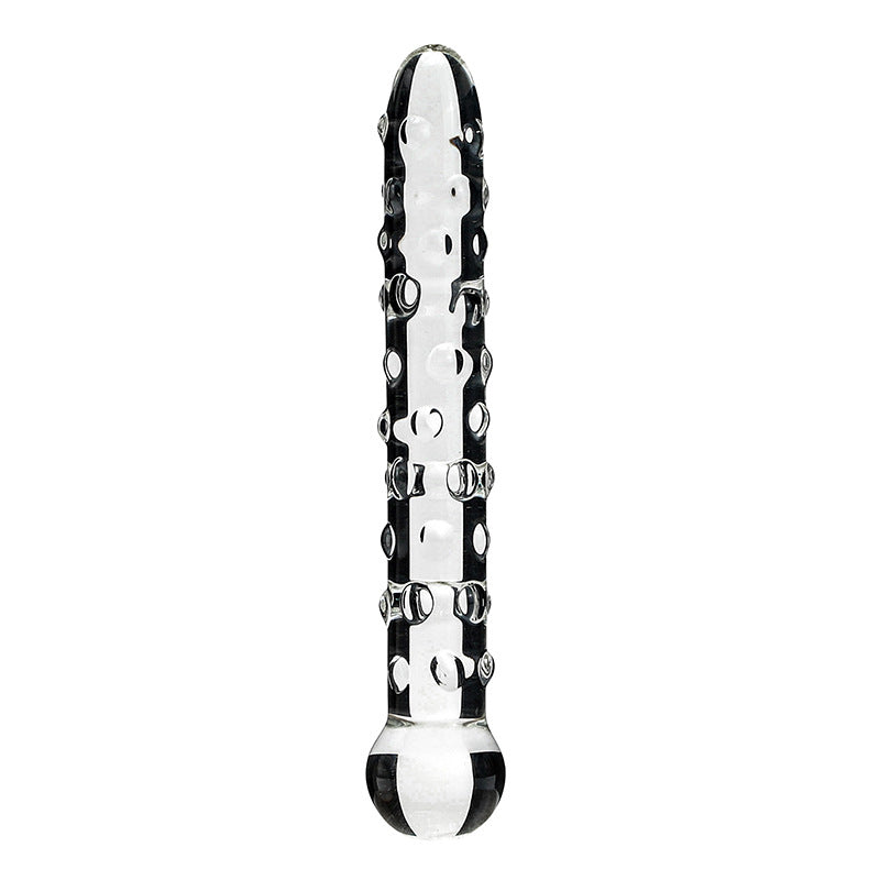 Crystal glass pleasure wand with textured design – Serpex intimate adult accessory