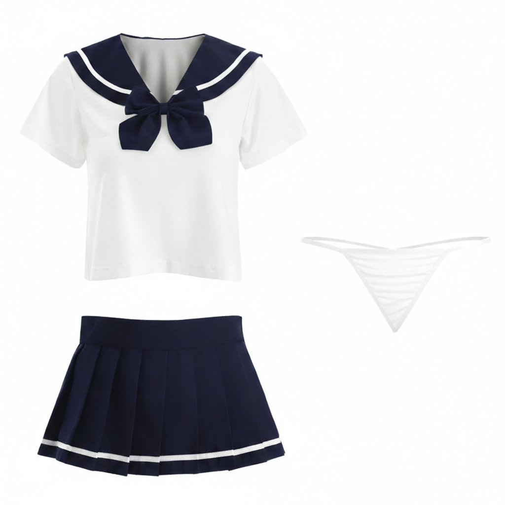 Sailor Schoolgirl Costume Set – Navy & White