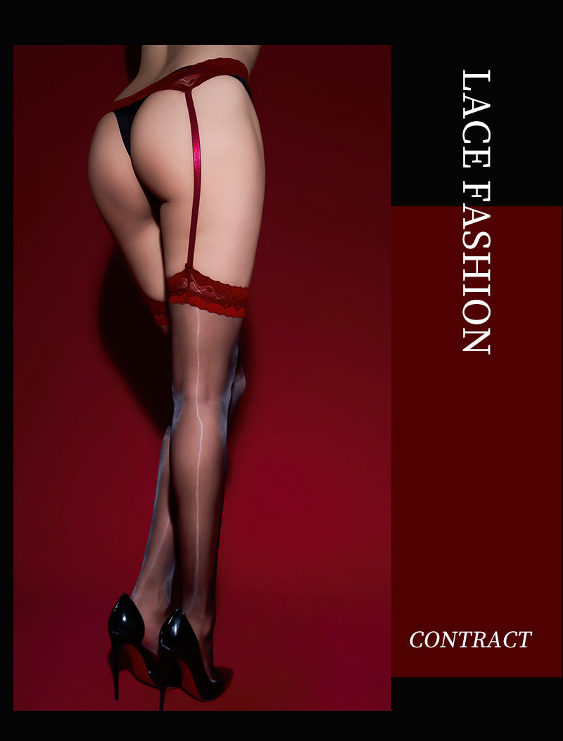 Aurora Sheer Suspender Thigh-High Stockings – Ultra-Thin · High-Stretch Black