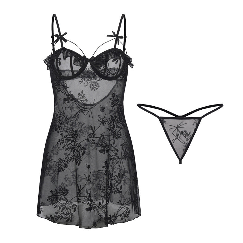 Midnight Bloom Babydoll Set